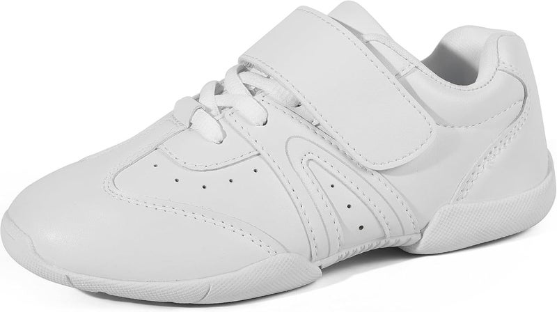 BAXINIER Girls White Cheerleading Shoes Lightweight Youth Competition Cheer Sneakers Kids Training Dance Tennis Shoes - Image 1